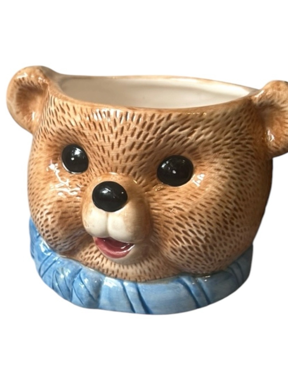 Vintage Ceramic Bear Head Planter/Flower Pot